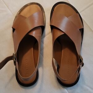 Women's Tan Leather Sandals Sz 9.5